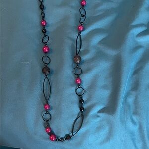 Elegant Pink and Black Necklace